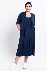 Paloma Dress, Indigo, Linen Bamboo
