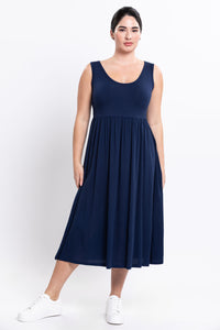 Paloma Dress, Indigo, Linen Bamboo
