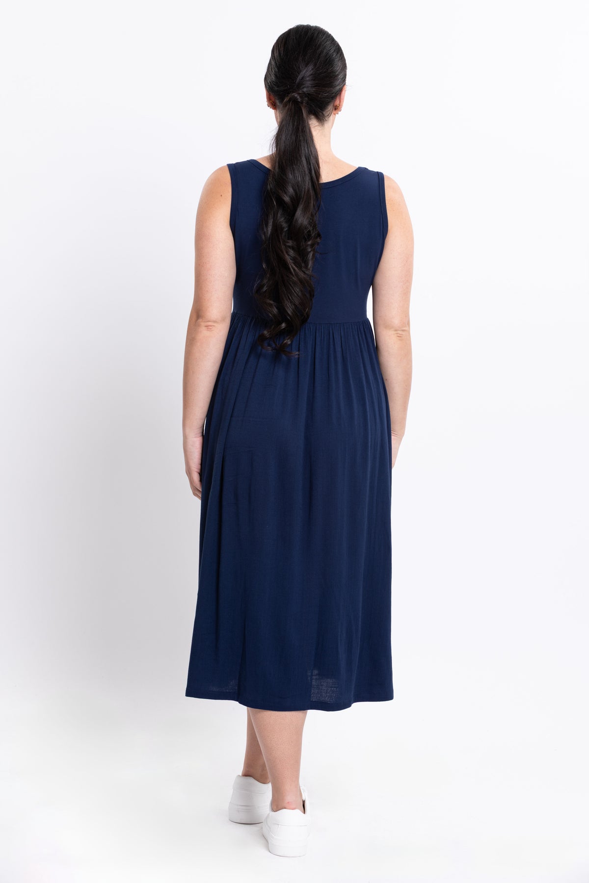 Paloma Dress, Indigo, Linen Bamboo