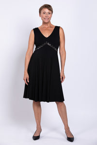 Pamela Dress, Black Diamond, Bamboo