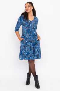 Pamela 3/4 Dress, Cobalt Fossil, Bamboo