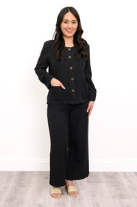 Parker Pant, Black, Cotton Gauze