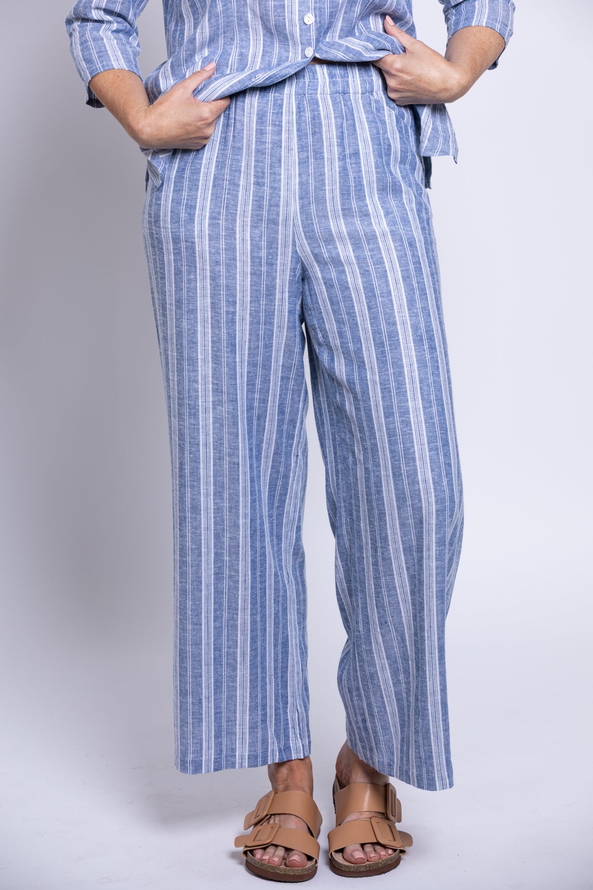 Parker Pant, Denim Stripe, Linen Viscose