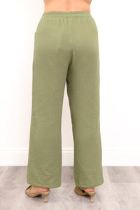 Parker Pant, Sage, Cotton Gauze