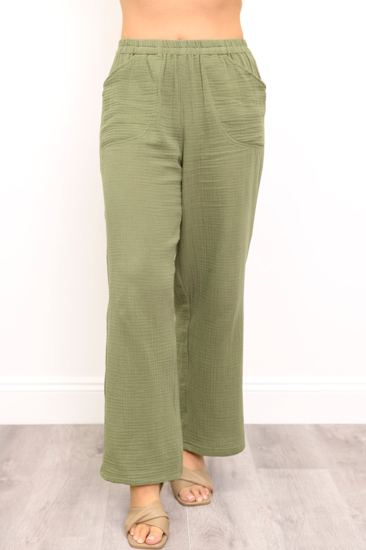 Parker Pant, Sage, Cotton Gauze
