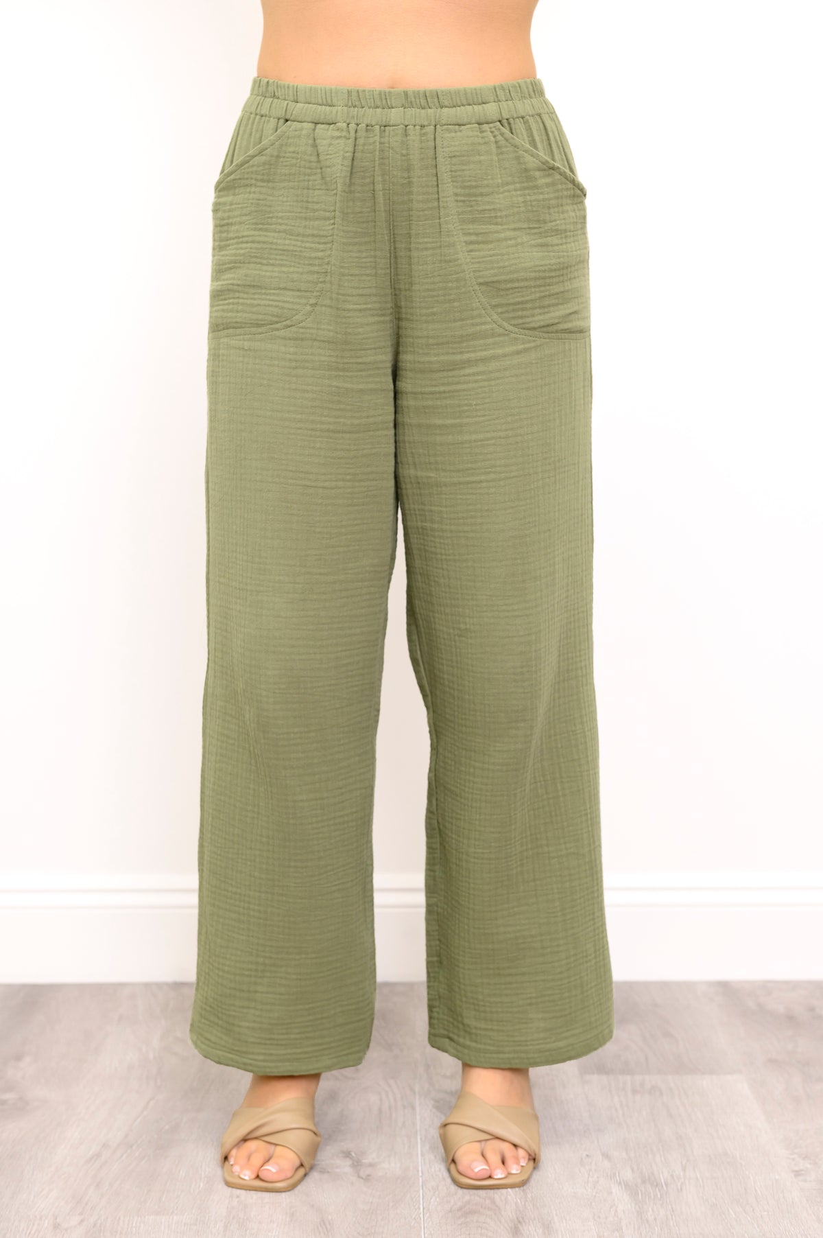 Parker Pant, Sage, Cotton Gauze