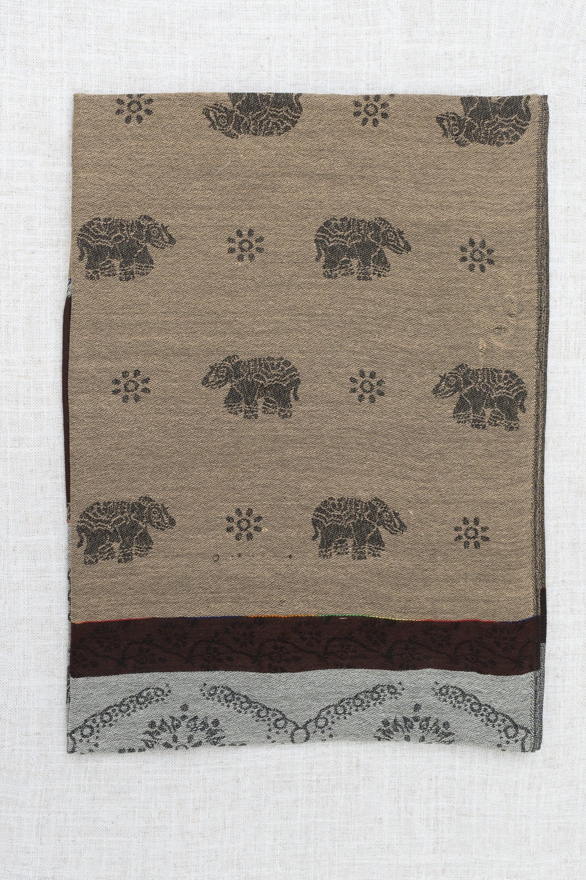 Pashmina Scarf, Elephant, Beige