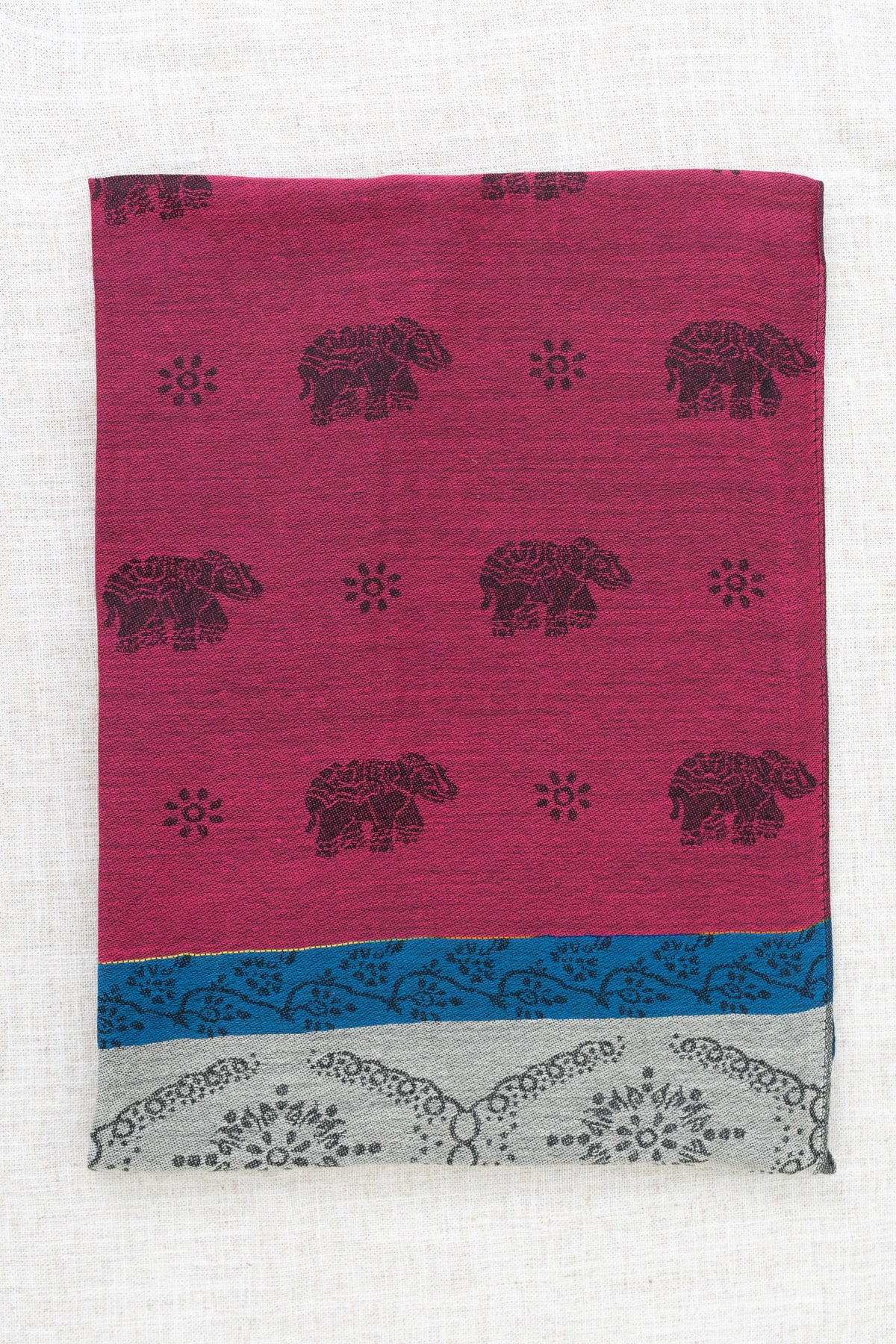 Pashmina Scarf, Elephant, Fuchsia