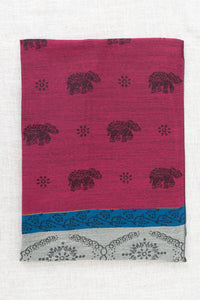Pashmina Scarf, Elephant, Fuchsia