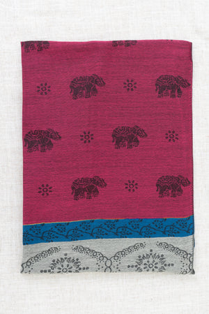 Pashmina Scarf, Elephant, Fuchsia