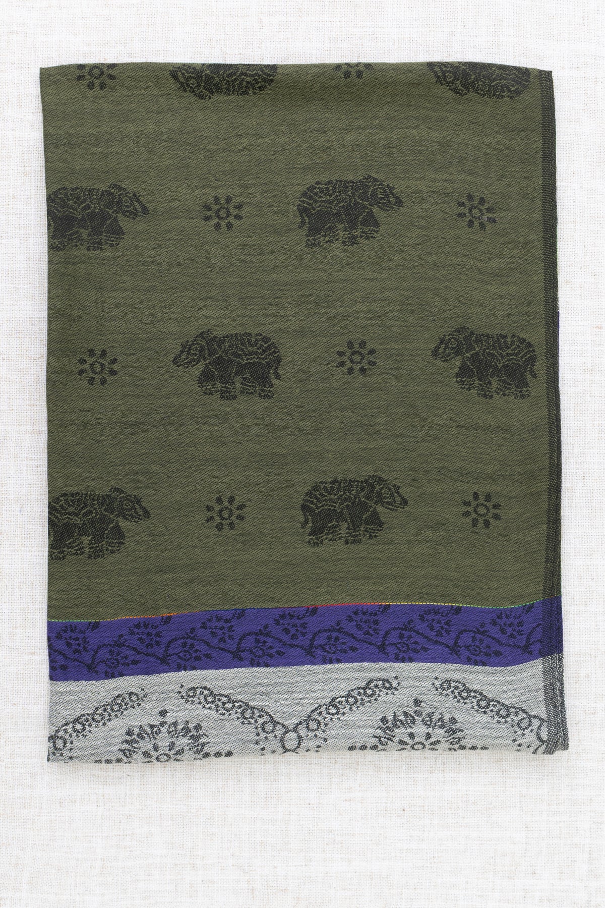 Pashmina Scarf, Elephant, Royale - Green