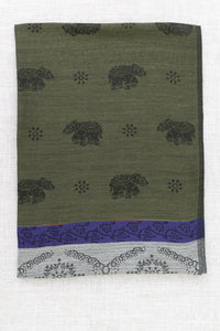 Pashmina Scarf, Elephant, Royale - Green