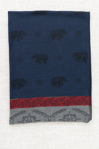 Pashmina Scarf, Elephant, Indigo