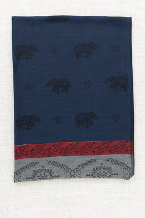 Pashmina Scarf, Elephant, Indigo