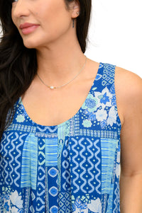 Peachy Dress, Indigo Bloom