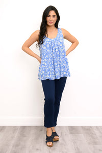 Peachy Tank, White Fleur