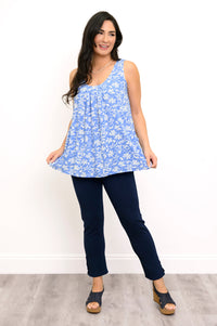 Peachy Tank, White Fleur