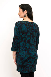 Perfect Tunic, Teal Boscage, Bamboo
