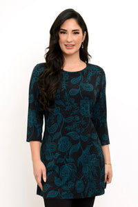 Perfect Tunic, Teal Boscage, Bamboo
