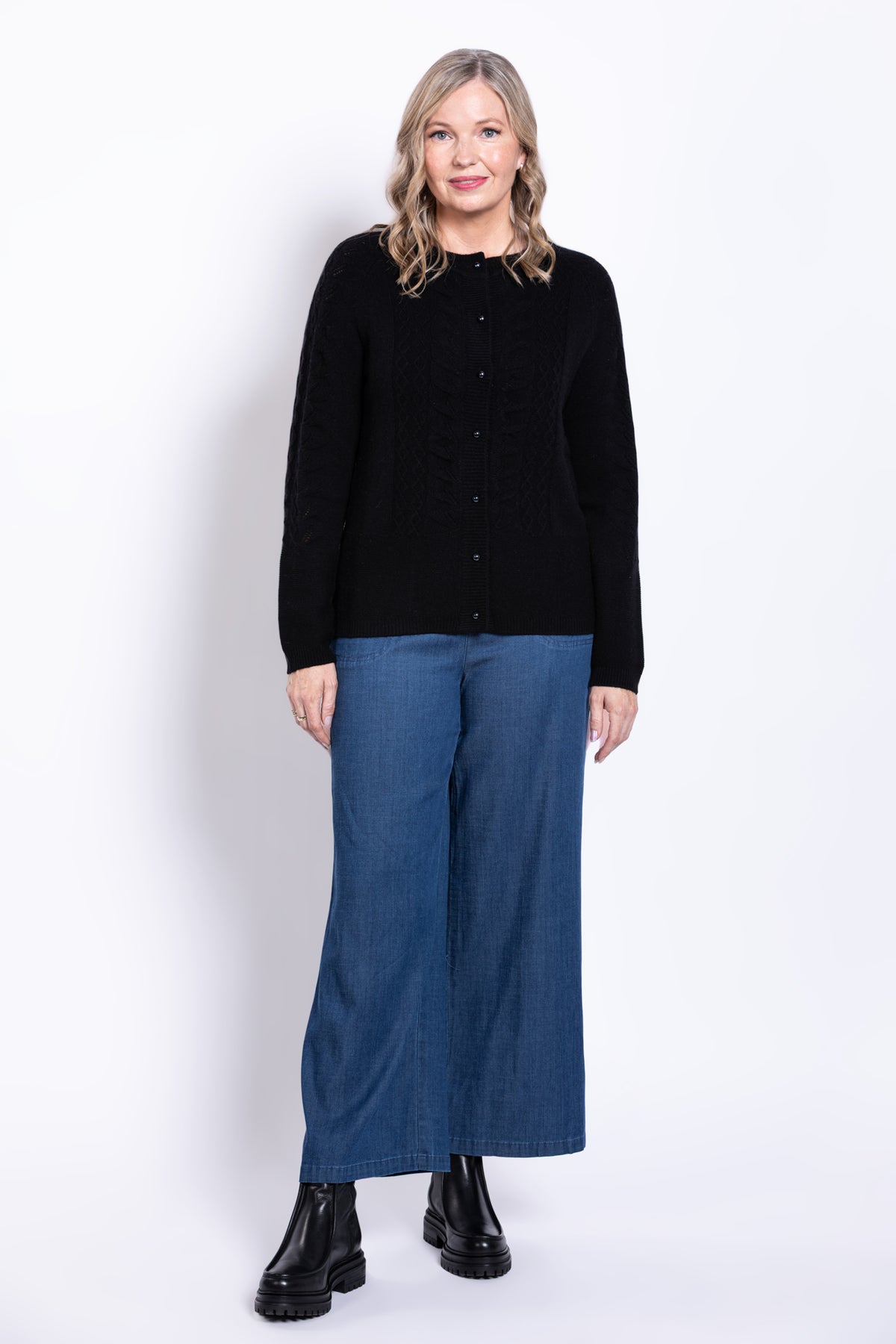 Persimmon Sweater, Black, 100% Cashmere