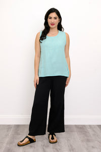 Pleat Tank, Turquoise