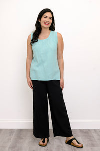 Pleat Tank, Turquoise