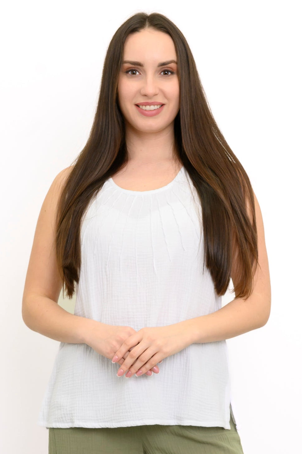 Pleat Tank, White