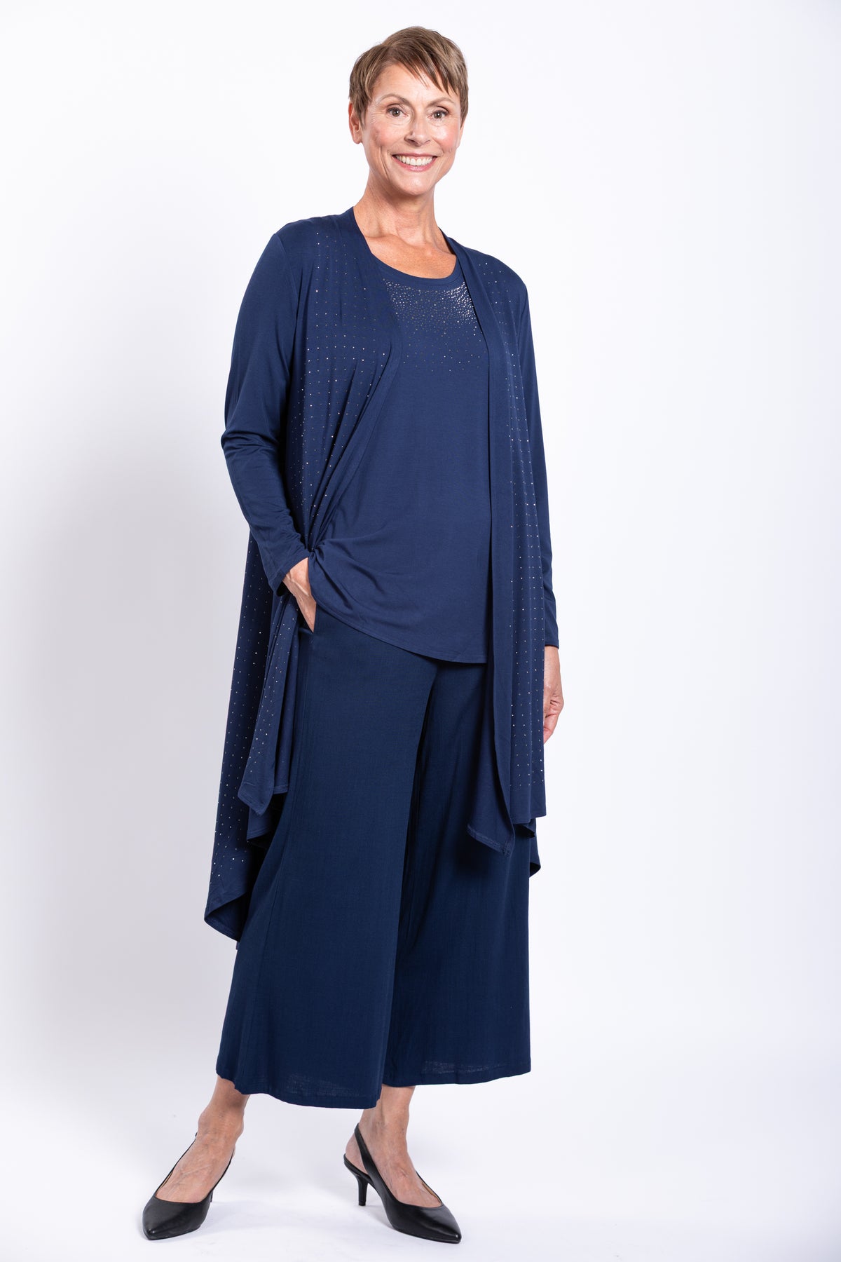 Priscilla Jacket, Indigo Diamond, Bamboo