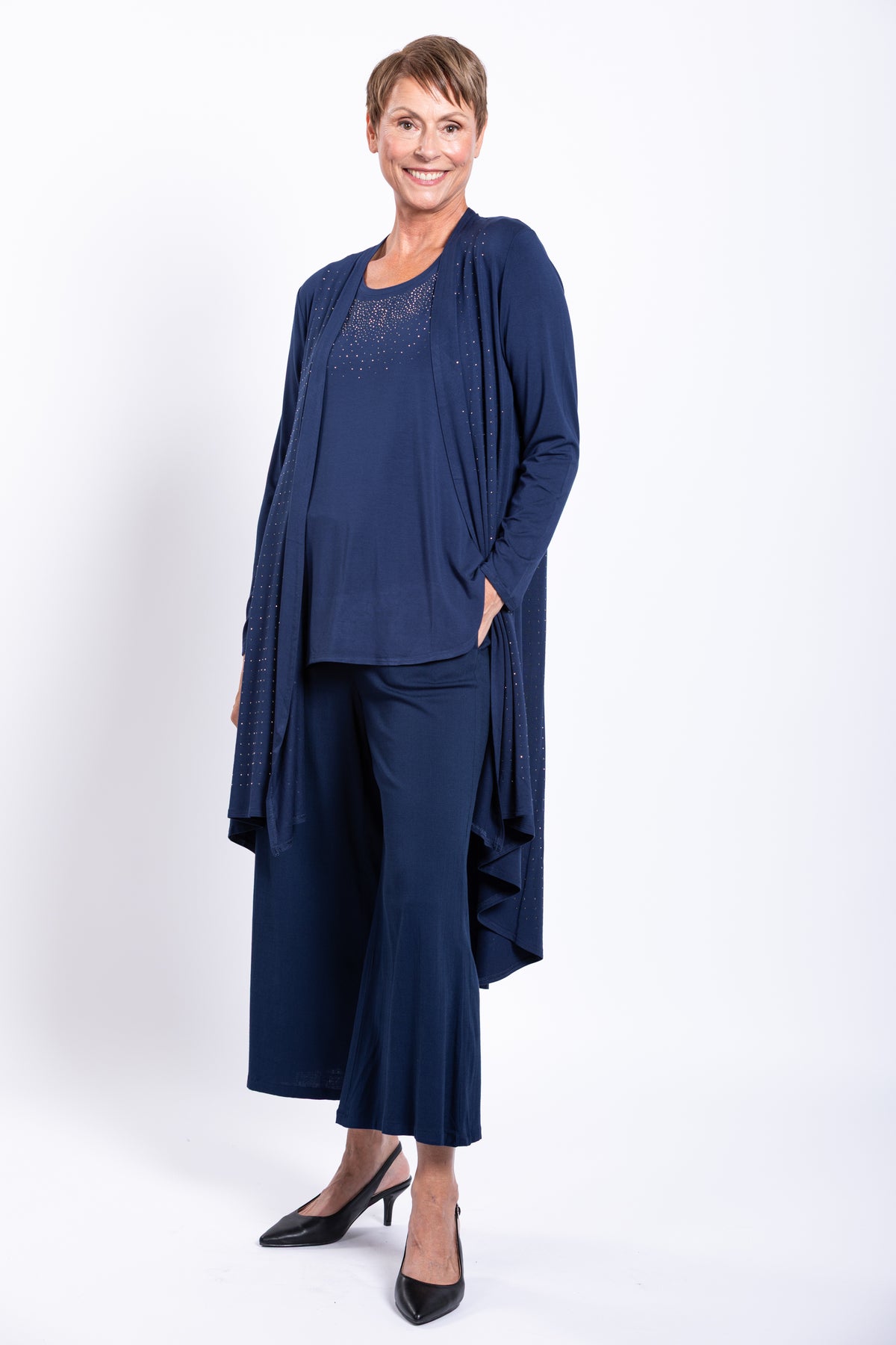 Priscilla Jacket, Indigo Diamond, Bamboo