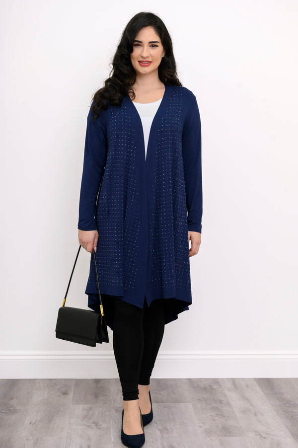 Priscilla Jacket, Indigo Diamond, Bamboo