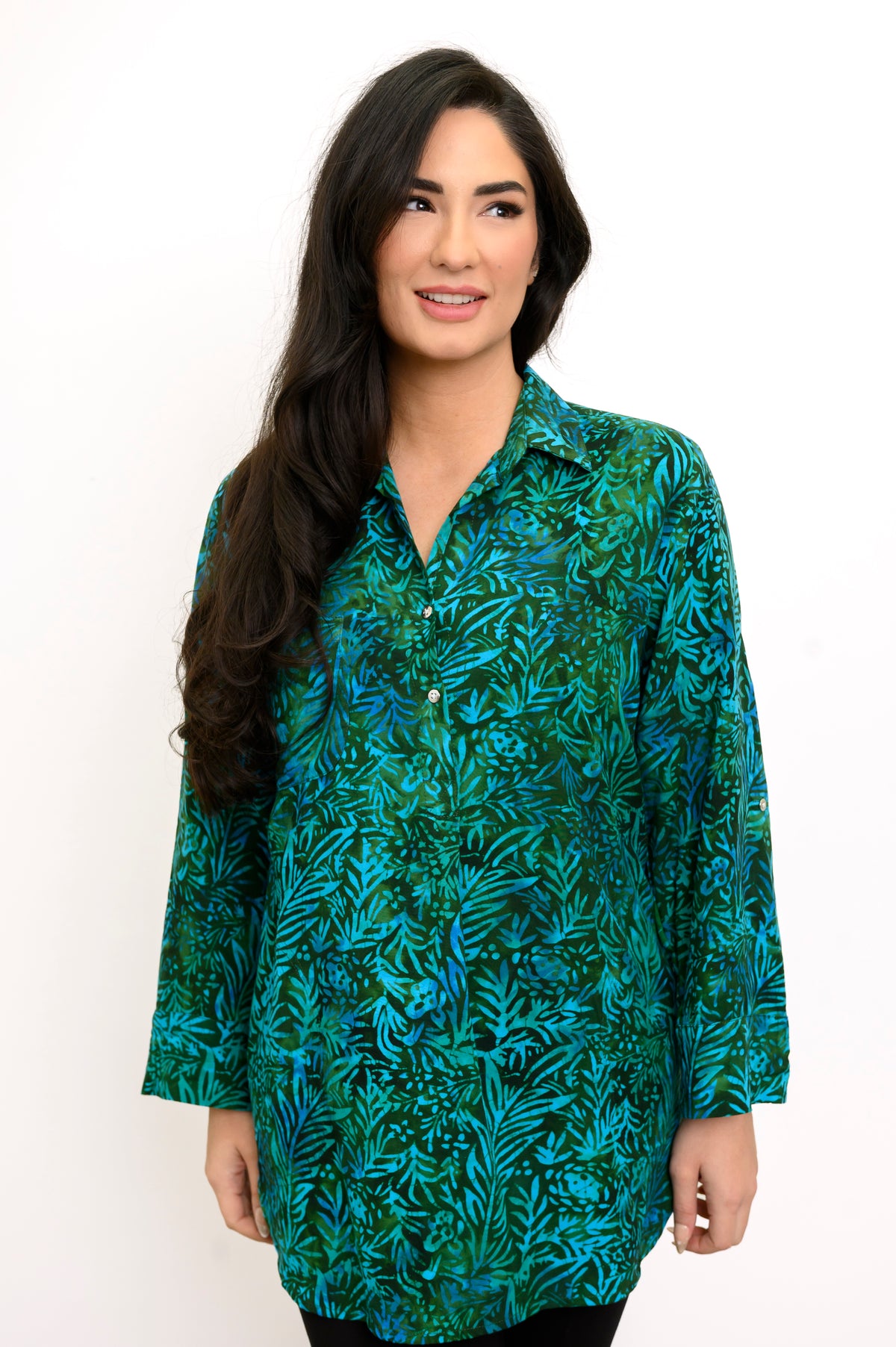 Blouse Queenie, Bleu sarcelle tropical