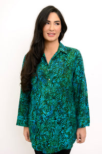 Blouse Queenie, Bleu sarcelle tropical