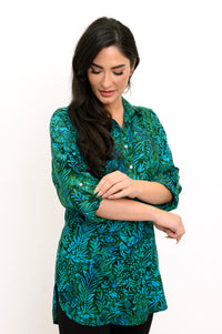 Blouse Queenie, Bleu sarcelle tropical
