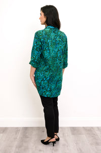 Blouse Queenie, Bleu sarcelle tropical