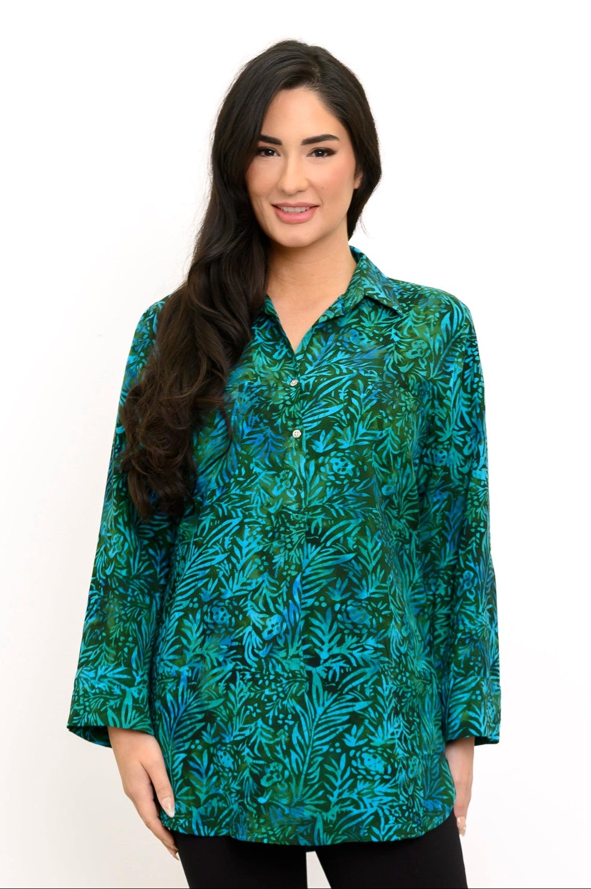 Blouse Queenie, Bleu sarcelle tropical