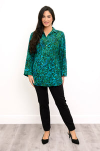 Blouse Queenie, Bleu sarcelle tropical