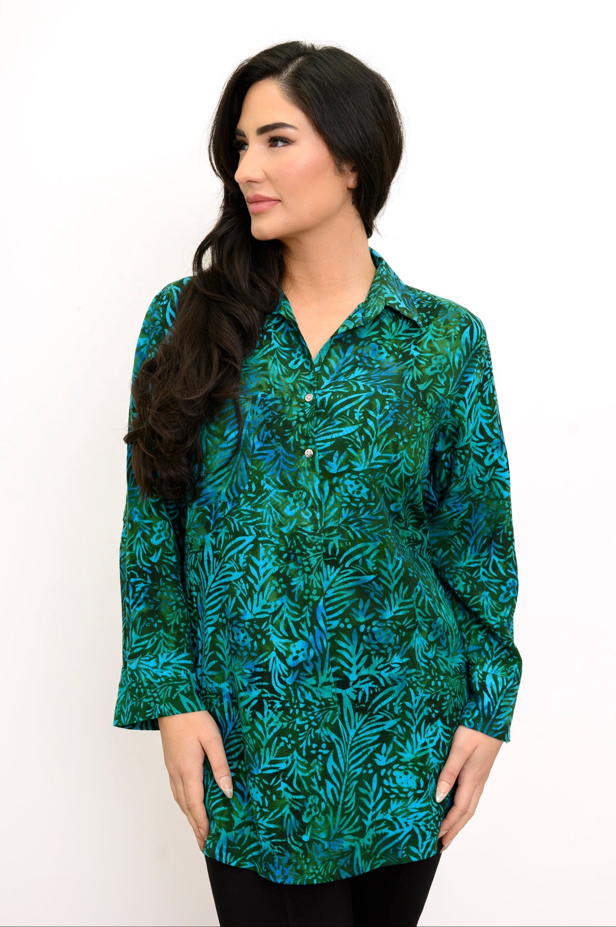 Blouse Queenie, Bleu sarcelle tropical