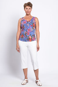 Reanna Tank, Red Rosebud, Bamboo