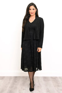 Robe Elizabeth, noire, bambou