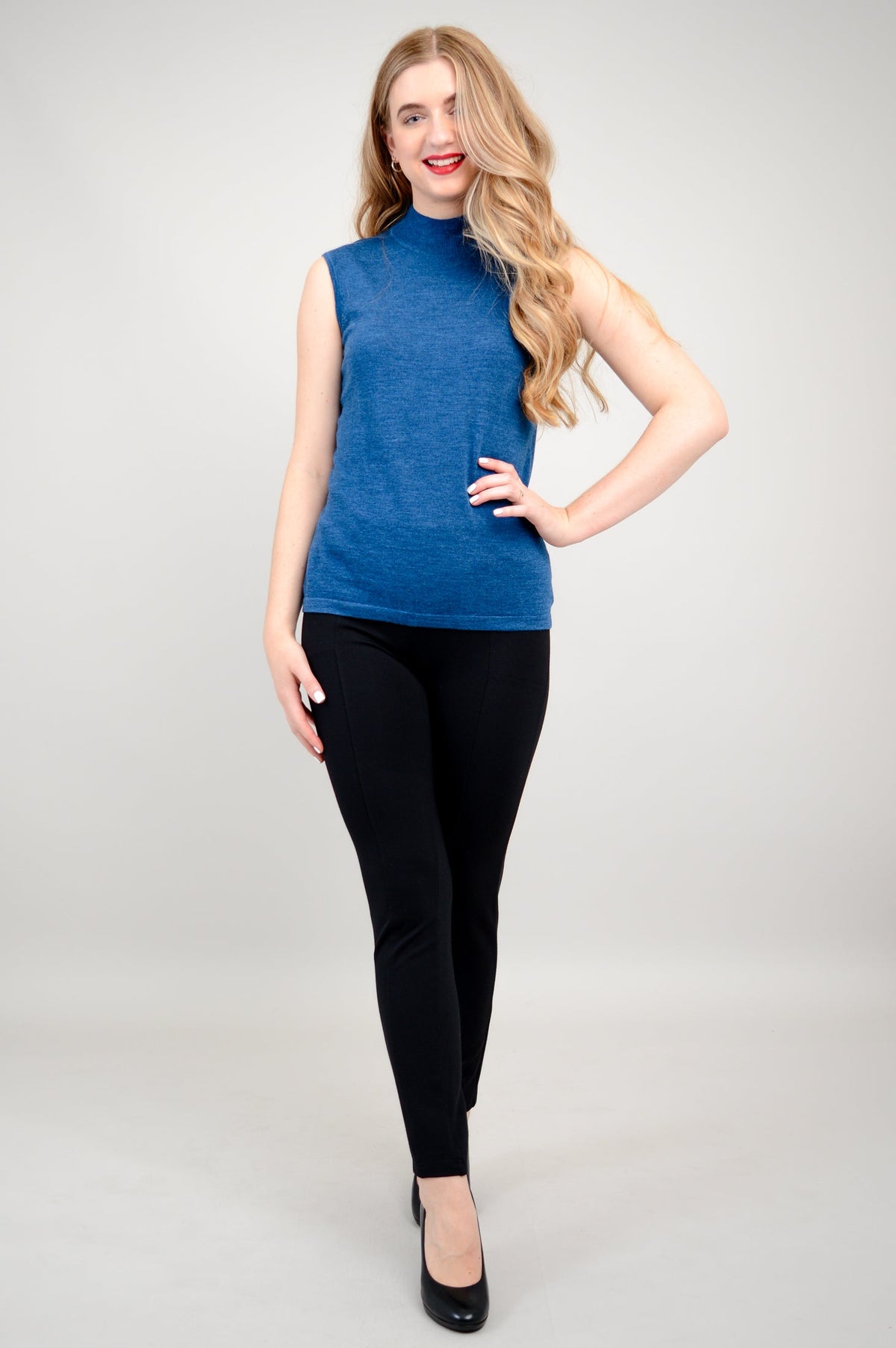 Rita Sweater, Blue, Merino Wool