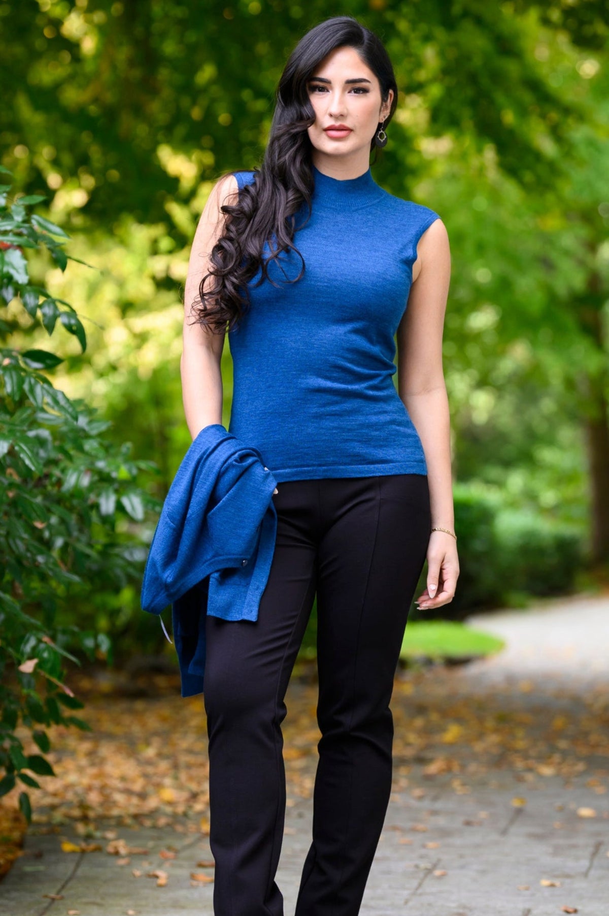 Pull Rita, bleu, laine mérinos