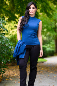 Pull Rita, bleu, laine mérinos