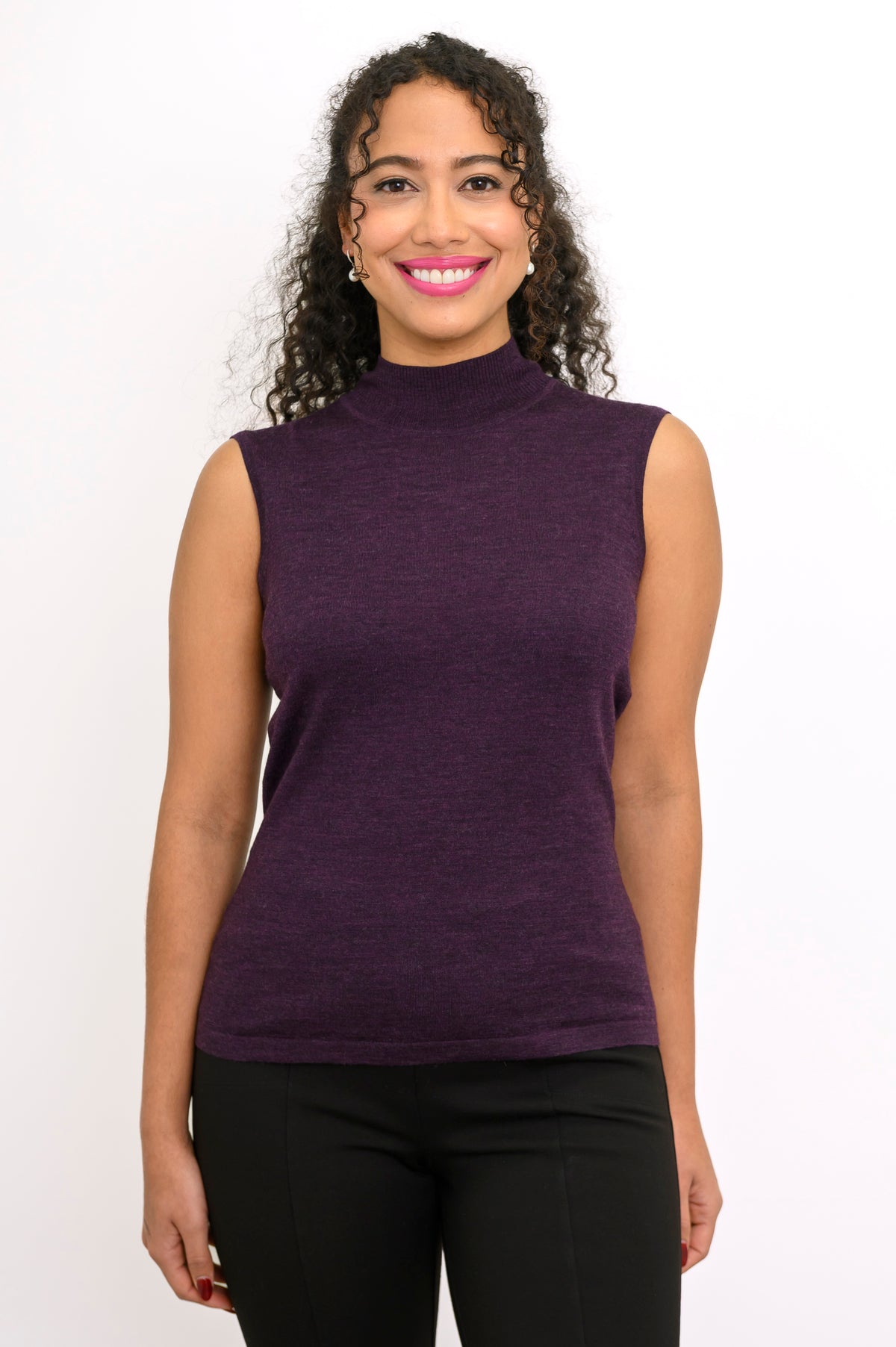 Rita Sweater, Plum, Merino Wool