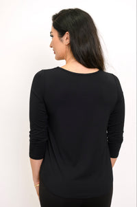 Ritzy 3/4 Top, Black, Bamboo