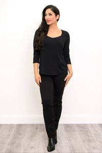 Ritzy 3/4 Top, Black, Bamboo