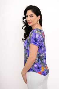 Ritzy S/S Top, Violet Bloom, Bamboo