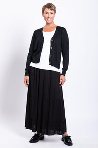 Roma Skirt, Black, Linen Bamboo