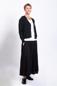 Roma Skirt, Black, Linen Bamboo