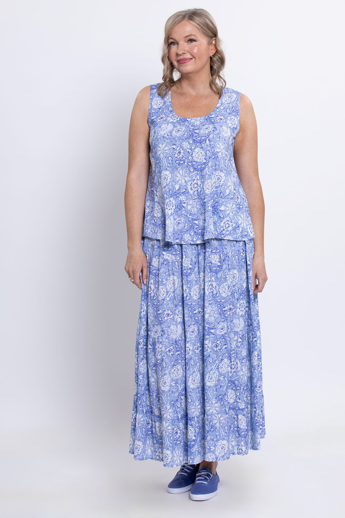 Roma Skirt, Peri Teatime, Linen Bamboo