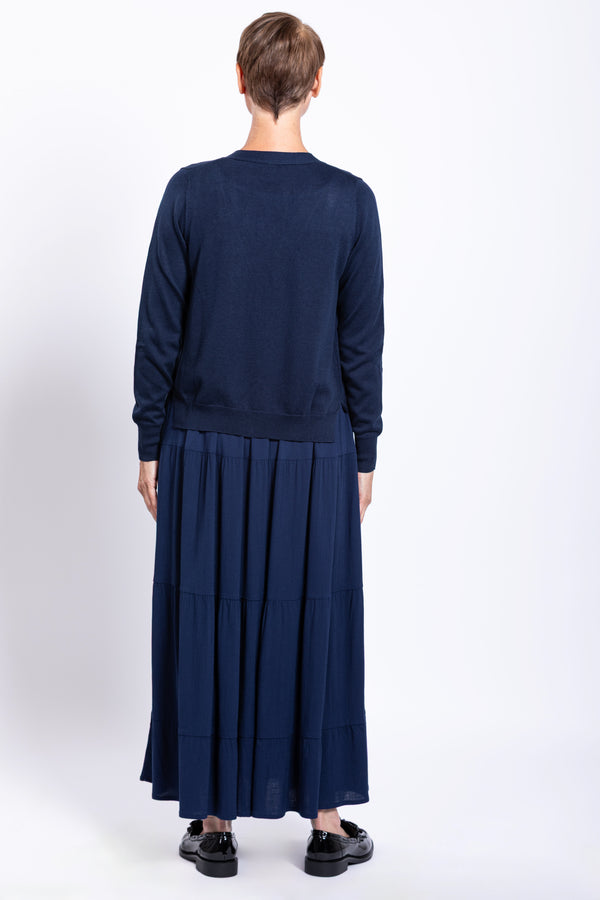 Roma Skirt,  Indigo, Linen Bamboo